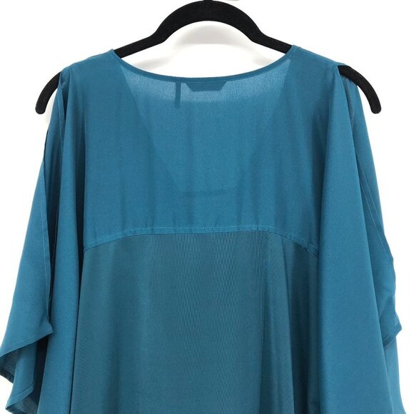 Guess by Marciano NWT Teal VNeck Drop Shoulder Mid Sleeve Oversized Tunic S - Picture 8 of 14